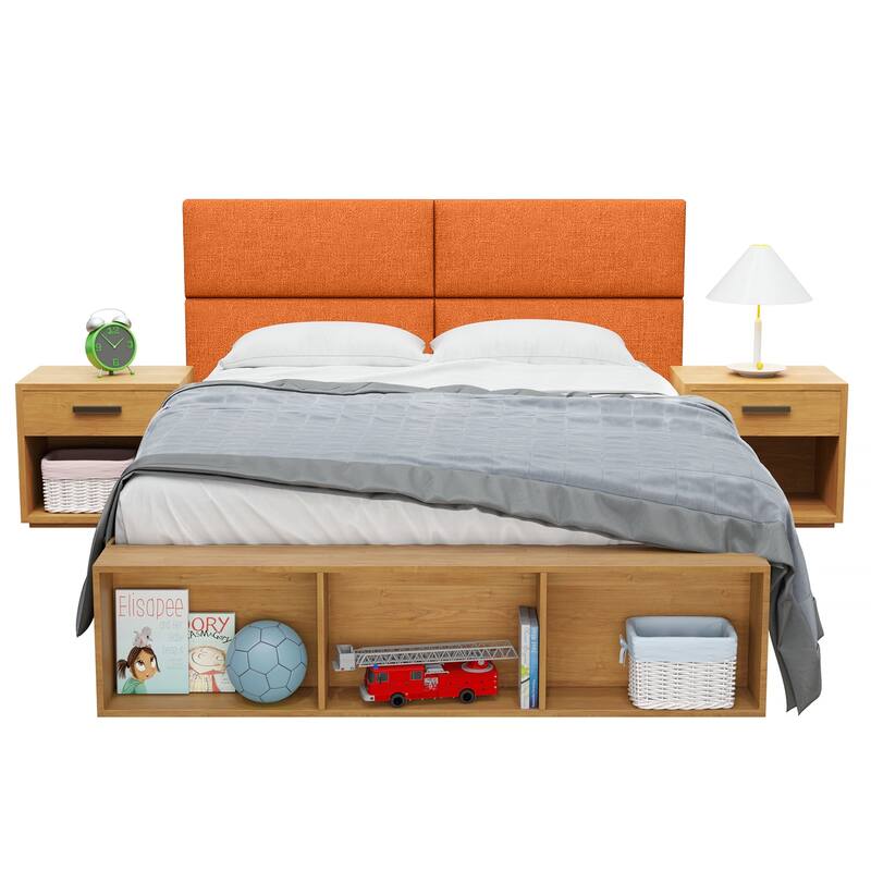 Jaxx Panelist Modern Padded Headboard - Set of 4 Fun Color Panels for Kids