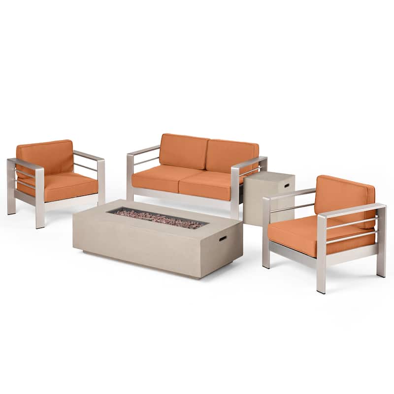 Cape Coral 5-piece Patio Fire Pit Chat Set by Christopher Knight Home