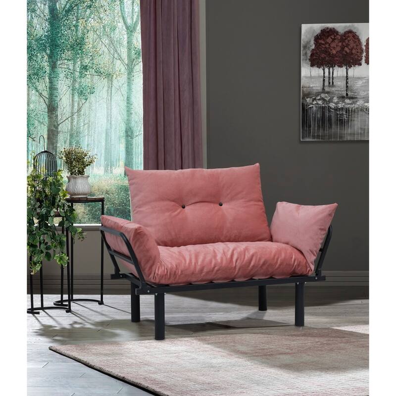 Beliza Flared Arms Modern Comfortable With Removable Cushions - Pink