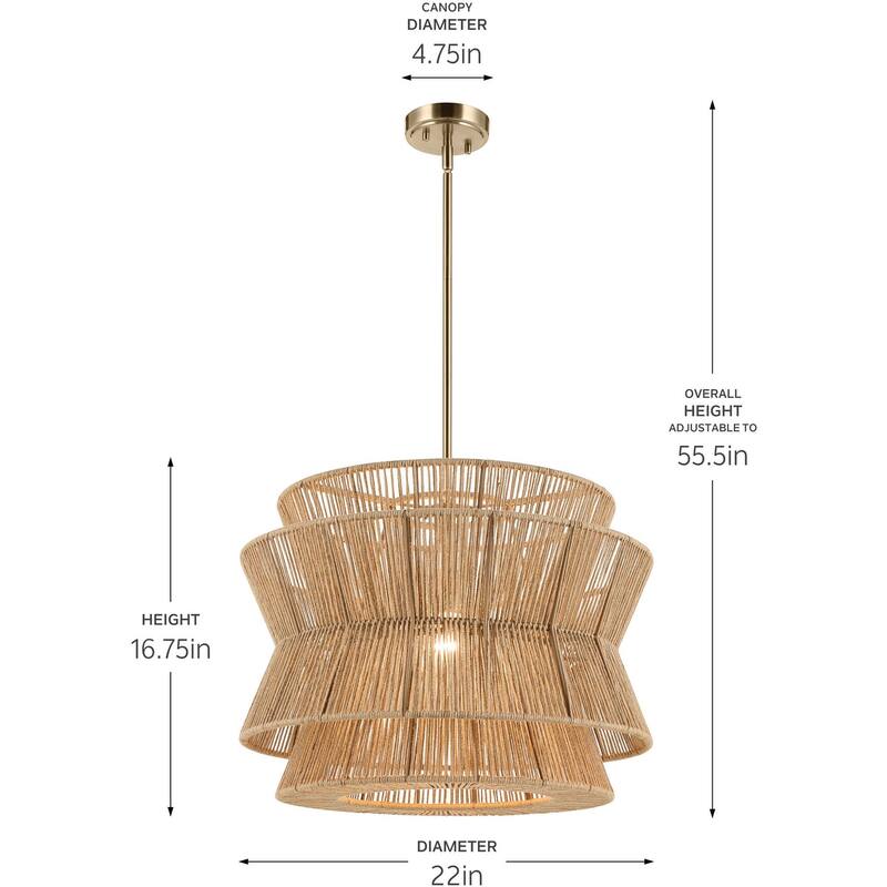 Kichler 52734 Ophira 22" Wide Pendant