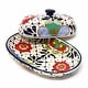 preview thumbnail 2 of 6, Handmade Pottery Butter Dish, Dots & Flowers
