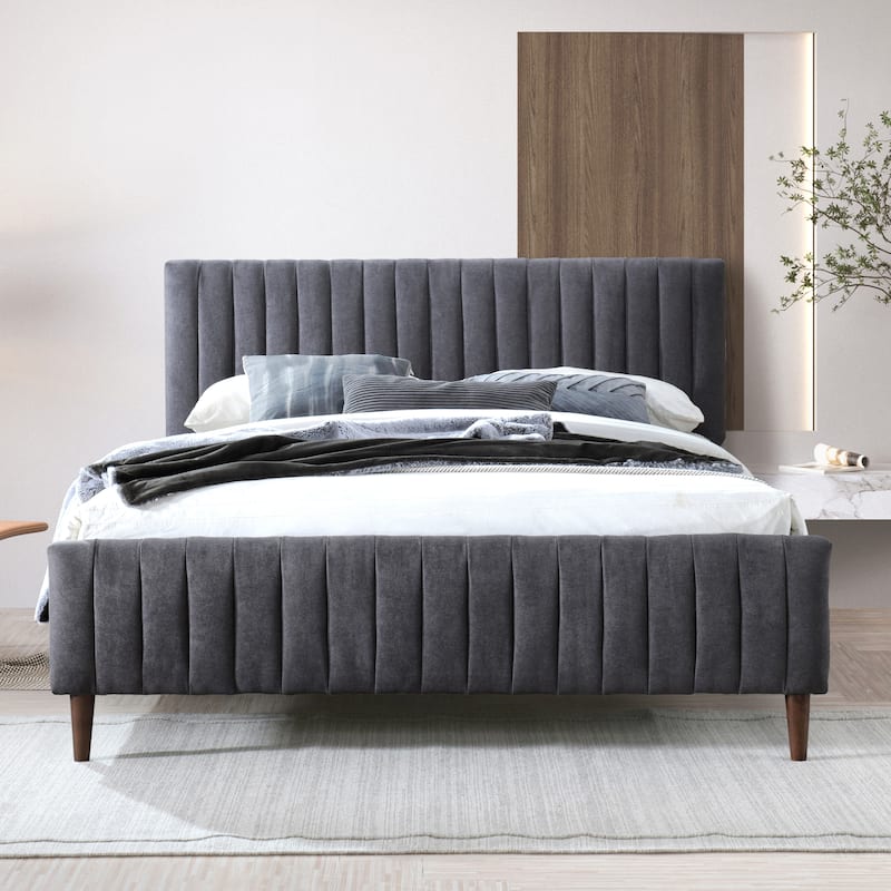 Omax Decor Spencer Upholstered Queen Platform Bed