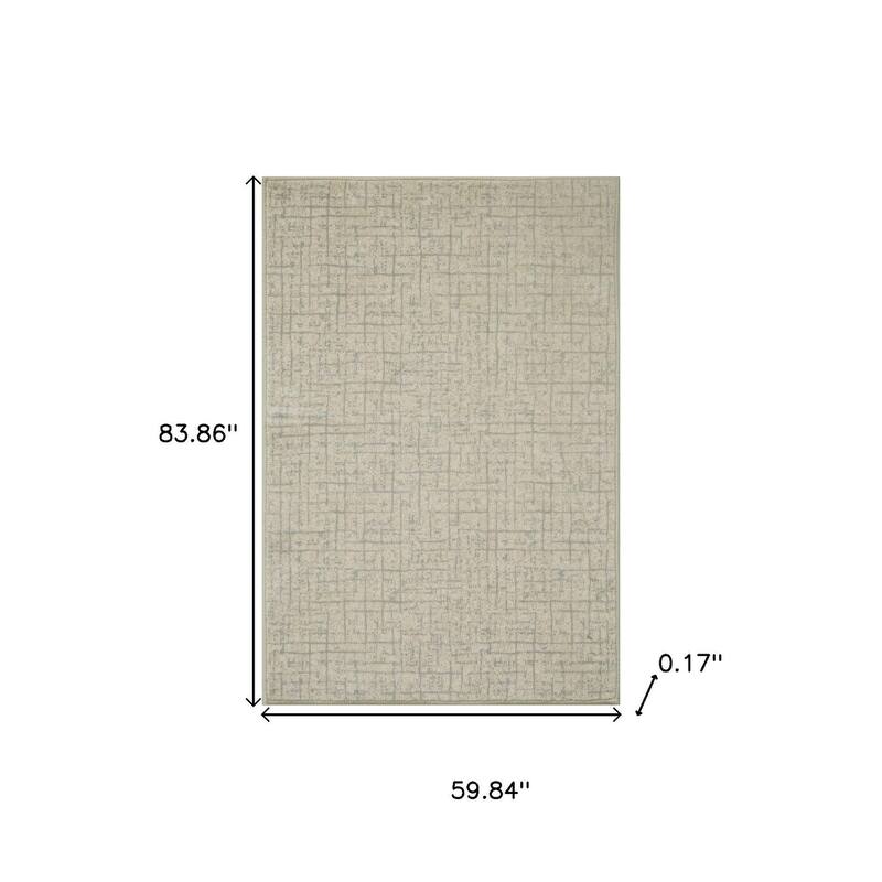 HomeRoots Abstract Geometric Modern, Contemporary Rectangle Area Rug