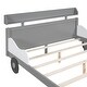 preview thumbnail 9 of 9, Full Size Creativity Kids Bed Car-Shaped Platform Bed, Unique Wooden Frame Kids Bed with Footboard and Storage Shelf, Grey