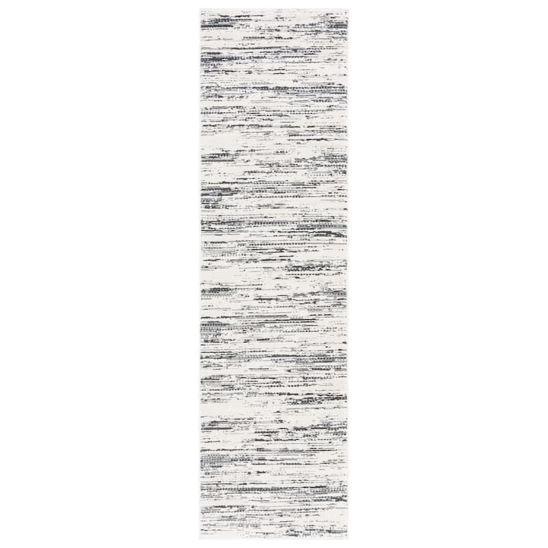 SAFAVIEH Alamo Merita Distressed Rug - 2'2" x 8' Runner - Charcoal/Ivory