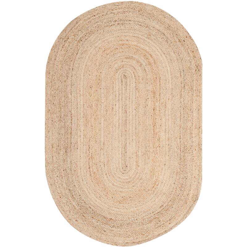 SAFAVIEH Handmade Cape Cod Dina Coastal Jute Rug - 5' x 8' Oval - Natural