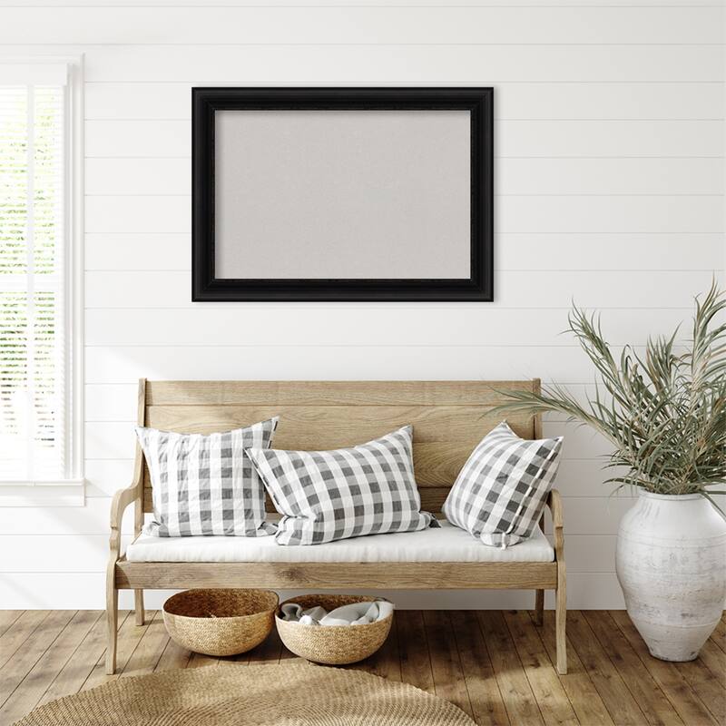 Parlor Framed Grey Corkboard Bulletin Board