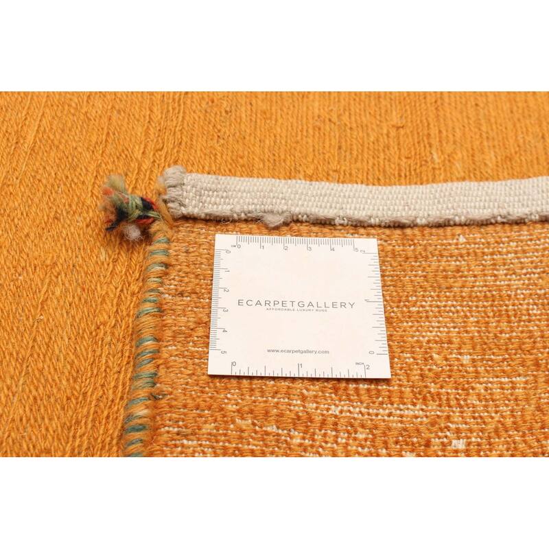 ECARPETGALLERY Flat-Weave Kashkuli Light Orange Wool Tapestry Kilim - 5'9 x 7'6