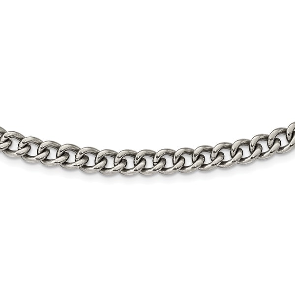 Chisel Titanium Polished 7.5mm 20-inch Curb Chain Men's Necklace. Opens flyout.