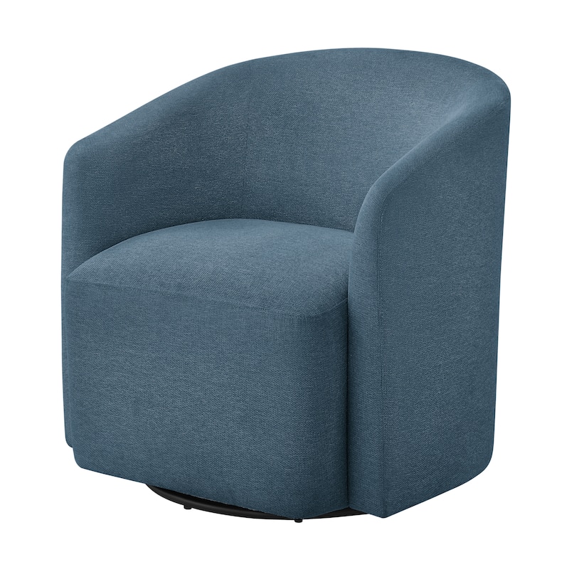 Leather Swivel Barrel Chair 30 Inch Compact 360 Degree