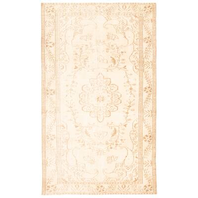 ECARPETGALLERY Hand-knotted Melis Vintage Cream Wool Rug - 5'3 x 8'10