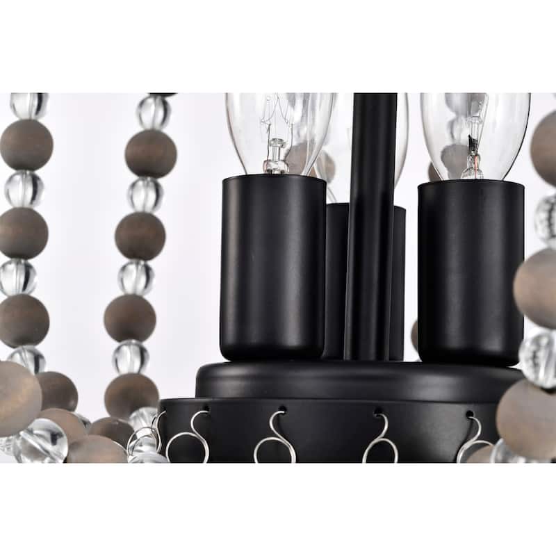 Valentina 12 Inch Bohemian Bead Semi Flush Mount 3-Light