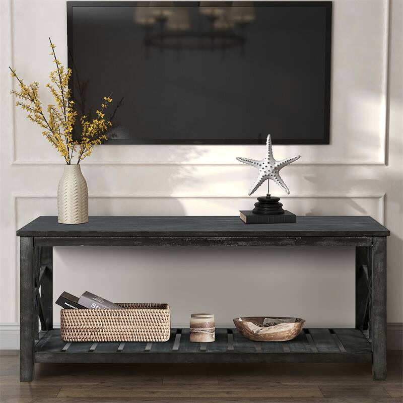 52''W Handcrafted Coffee Table In Front Of The Sofa Or Loveseat