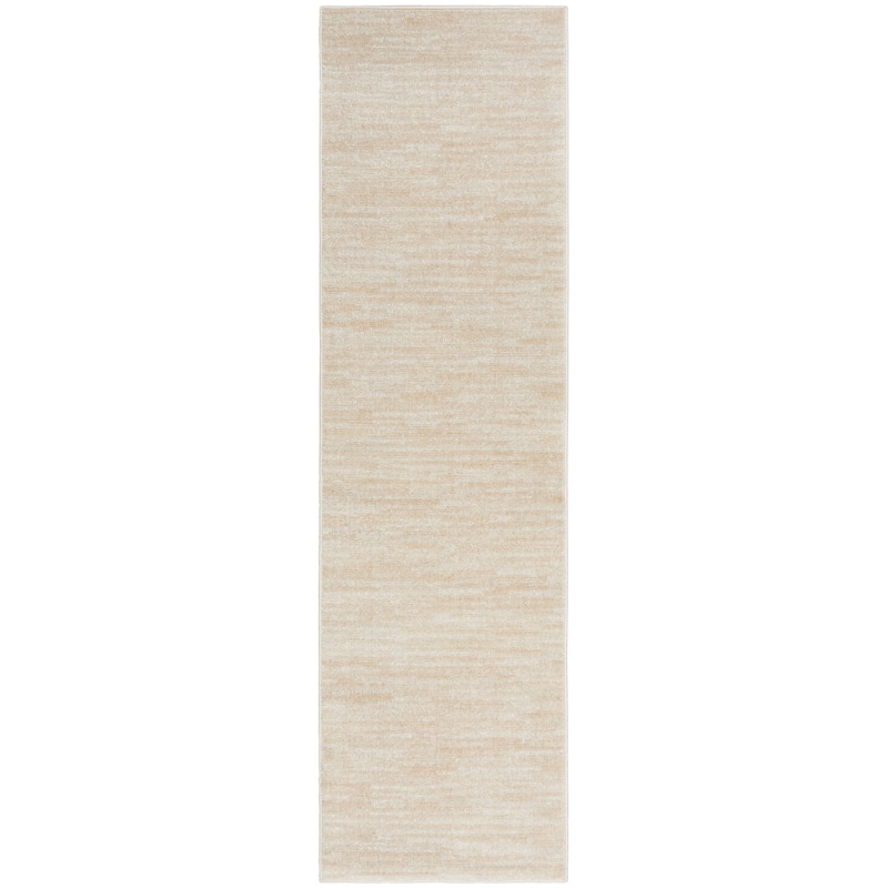 Nourison Essentials Solid Contemporary Indoor/Outdoor Area Rug - 8' Runner - Ivory/Beige
