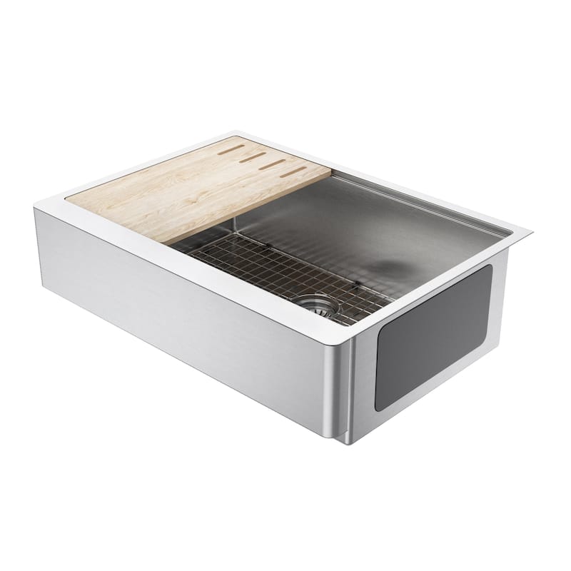 30" Self-Trimming RETRO-FIT Short Apro Stainless Steel Sink