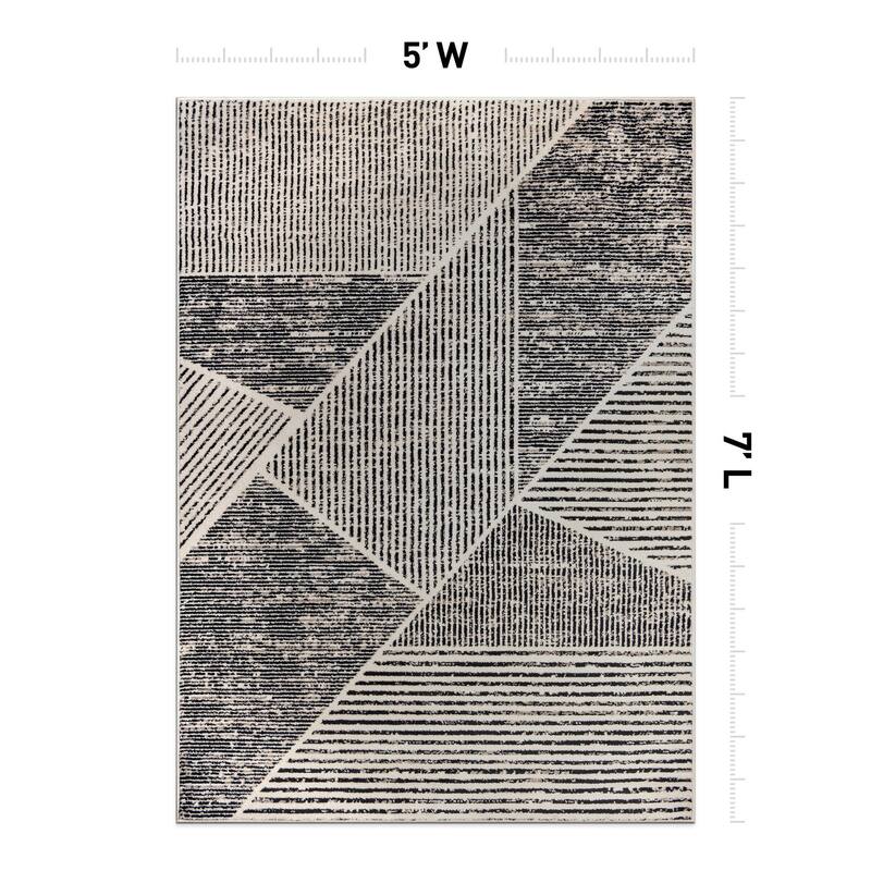 Contemporary Distressed Geometric Stylish Area Rug for Any Room