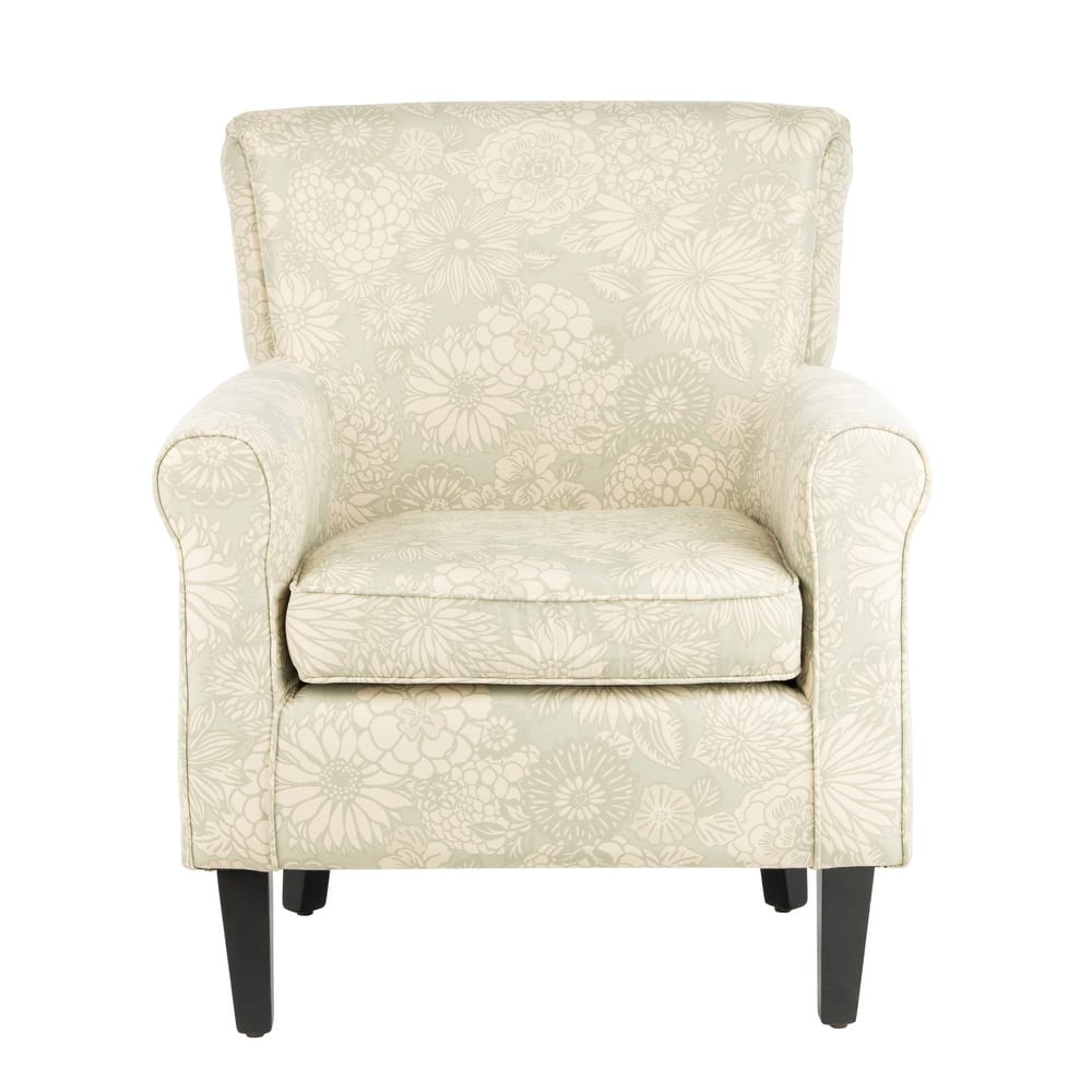 SAFAVIEH Shamika Red/Ivory Floral Club Chair - 30" W x 33" D x 35" H
