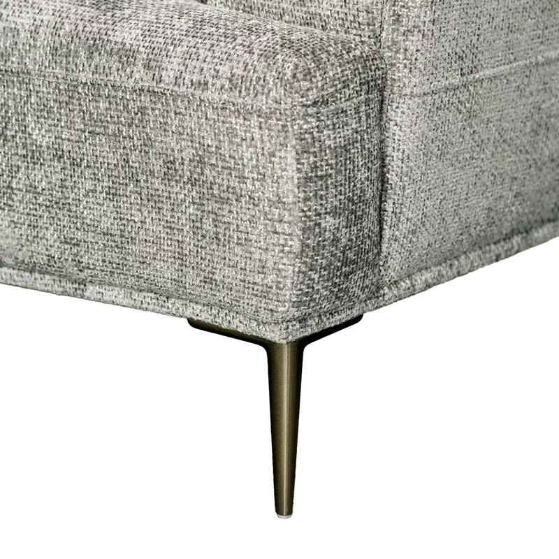 Batty 2pc Sofa and Loveseat Set, Modern Gray Chenille, Adjustable Back