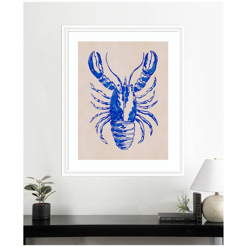 Kate and Laurel Framed Art Lobster by Nikita Jariwala