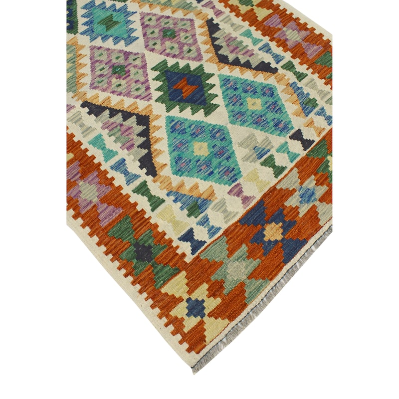Flatweave Codell Ivory/Rust Rug - 3'3" x 4'10"