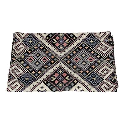 Handmade Multi Color Turkish Kilim Pattern Cotton Poly Table Runner