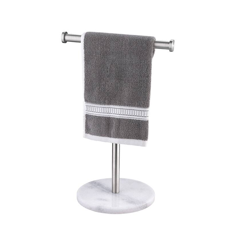 Countertop T-Shape Towel Rack Holer with Heavy Weight Marble Base