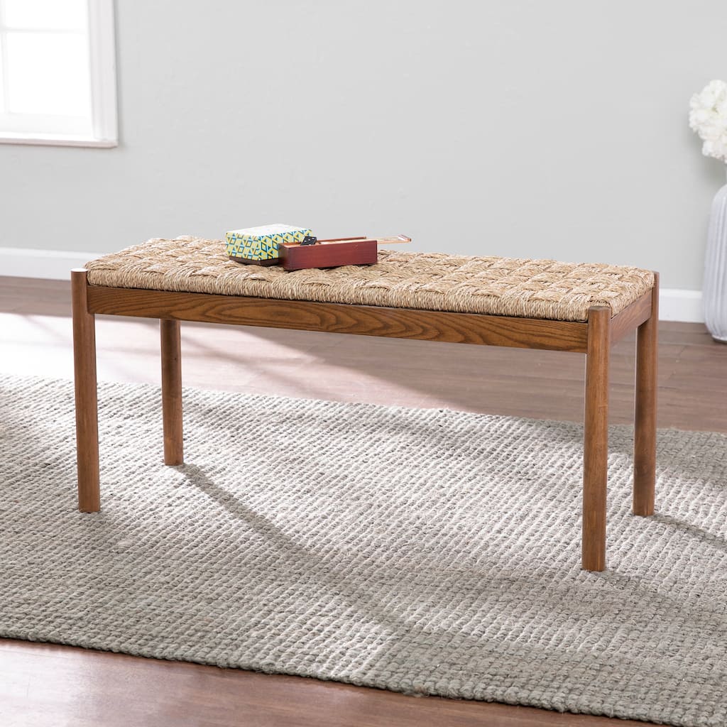 SEI Furniture Scalby Natural Seagrass Bench - 39"W x 15"D x 18"H