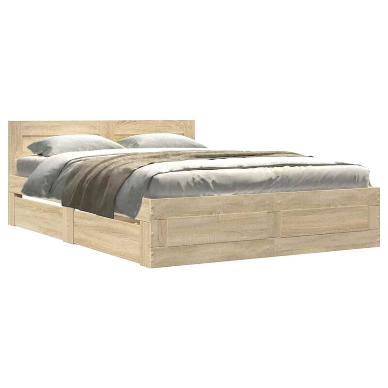 vidaXL Bed Frame 2 pcs Engineered Wood