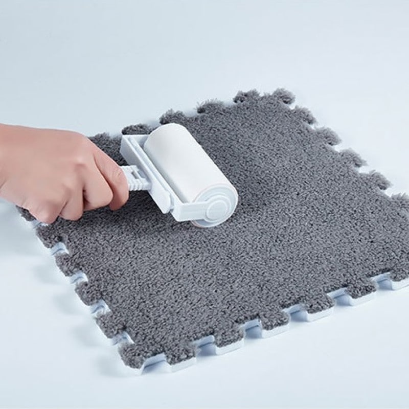 Shatex 11.8 in. x 11.8 in. x 0.4 in. White Fluffy Plush Interlocking Foam Floor Mat Soft Anti-Slip and Anti-fall (16-Pack)