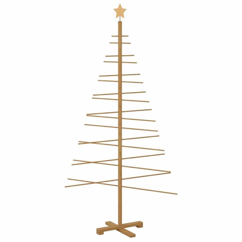 vidaXL Wooden Christmas Tree with Stand Brown bamboo