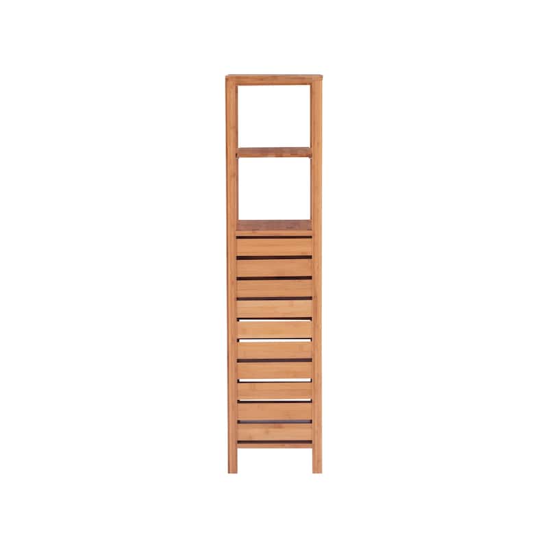 Linon Bracken Bamboo Mid Tower Cabinet