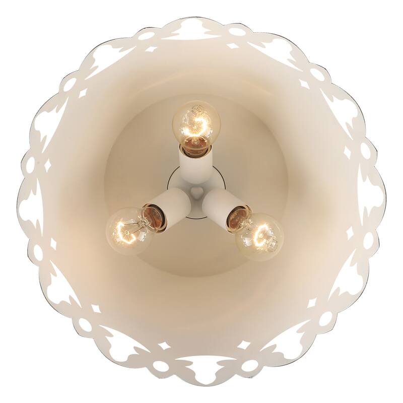 Wry Lighting Eloise 3-light Flush Mount in Antique Ivory