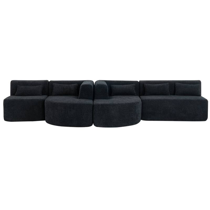 143.7inch Upholstered Sofa Free-combined Sofa Couch