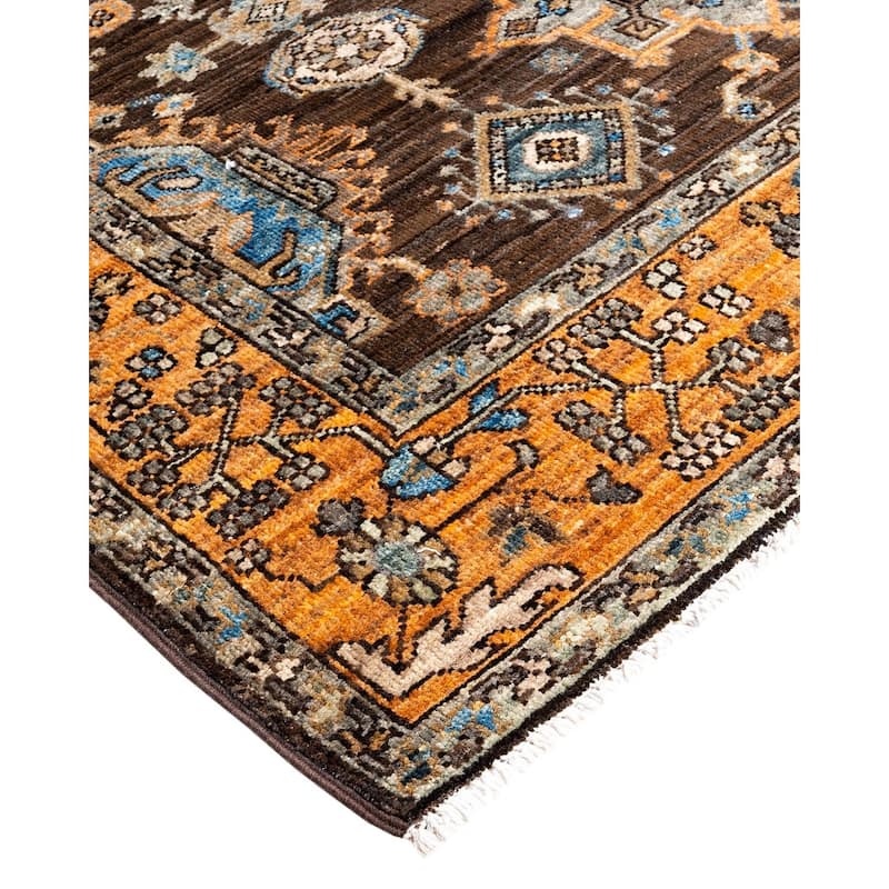 Serapi One-of-a-Kind Hand-Knotted Area Rug - Brown, 4' 0" x 5' 11" - 4' 0" x 5' 11"