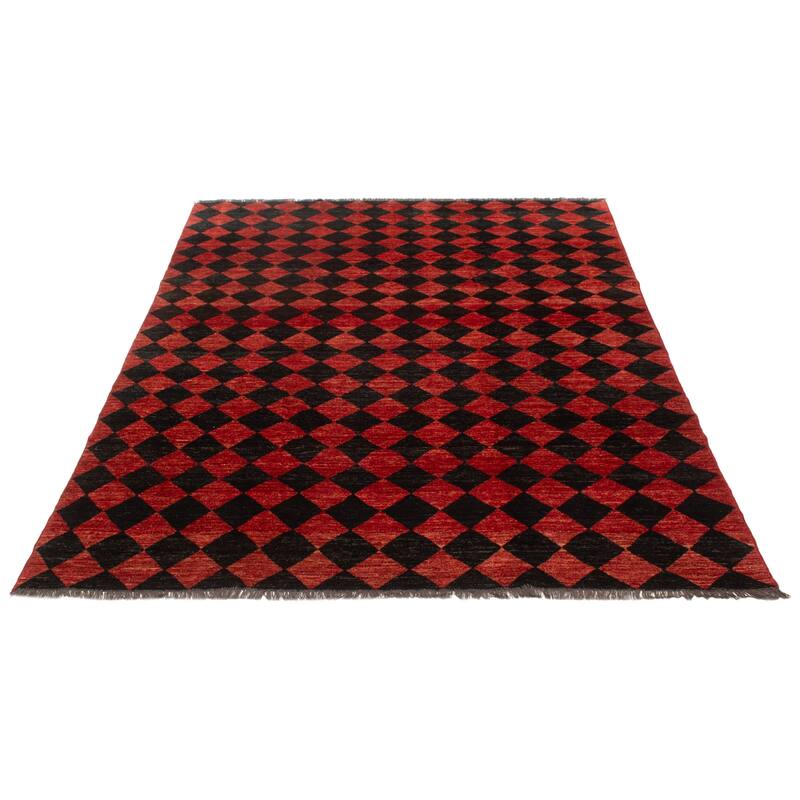 ECARPETGALLERY Hand-knotted Finest Peshawar Ziegler Red Wool Rug - 7'10 x 9'10