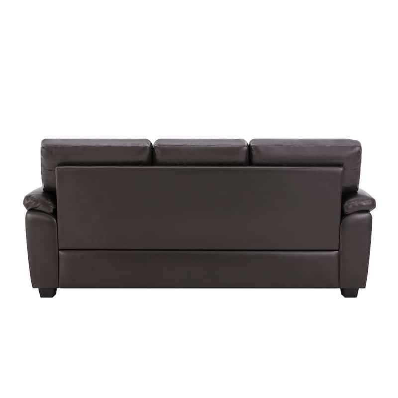 Morden Fort Upholstered Living Room Set, 2 Pieces, Faux Leather Chair, Sofa