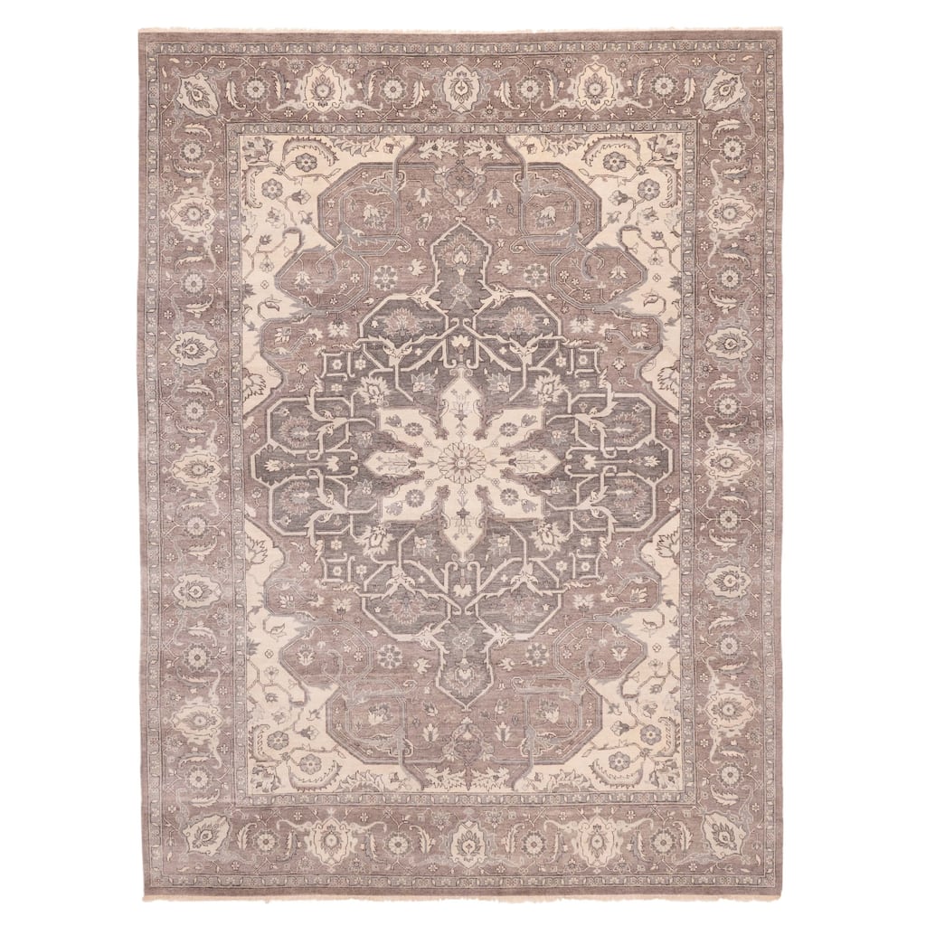 ECARPETGALLERY Hand-knotted Jules Sultane Grey, Taupe Wool Rug - 9'0 x 11'11