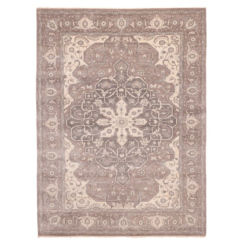 ECARPETGALLERY Hand-knotted Jules Sultane Grey, Taupe Wool Rug - 9'0 x 11'11