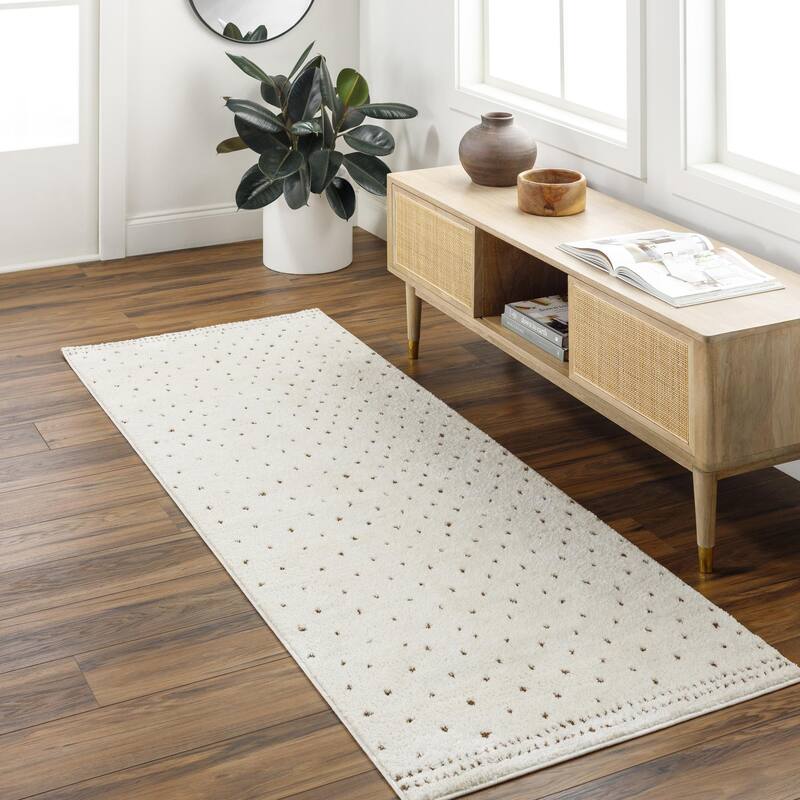 Livabliss Freud Bohemian Dots Area Rug - 2' 7" x 7' 3" - Burnt Orange/Cream