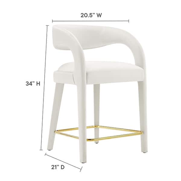 dimension image slide 2 of 5, Pinnacle Performance Velvet Counter Stool Set of Two