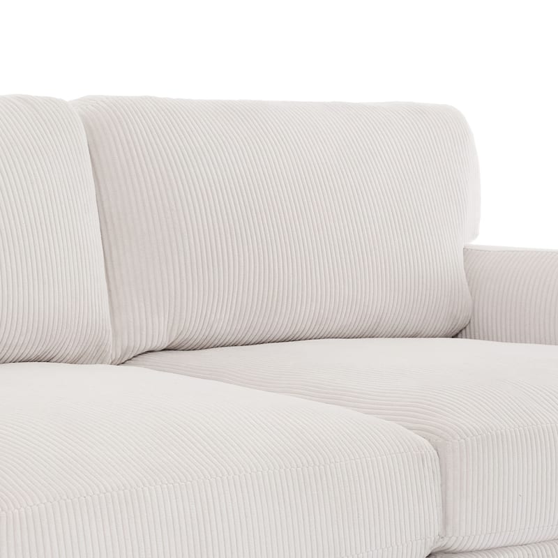 90" Corduroy Sectional Sofa Lounge Sleeper Sofa