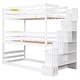 preview thumbnail 8 of 9, Twin Size Triple Bunk Bed with Storage Staircase, Separate Design, White