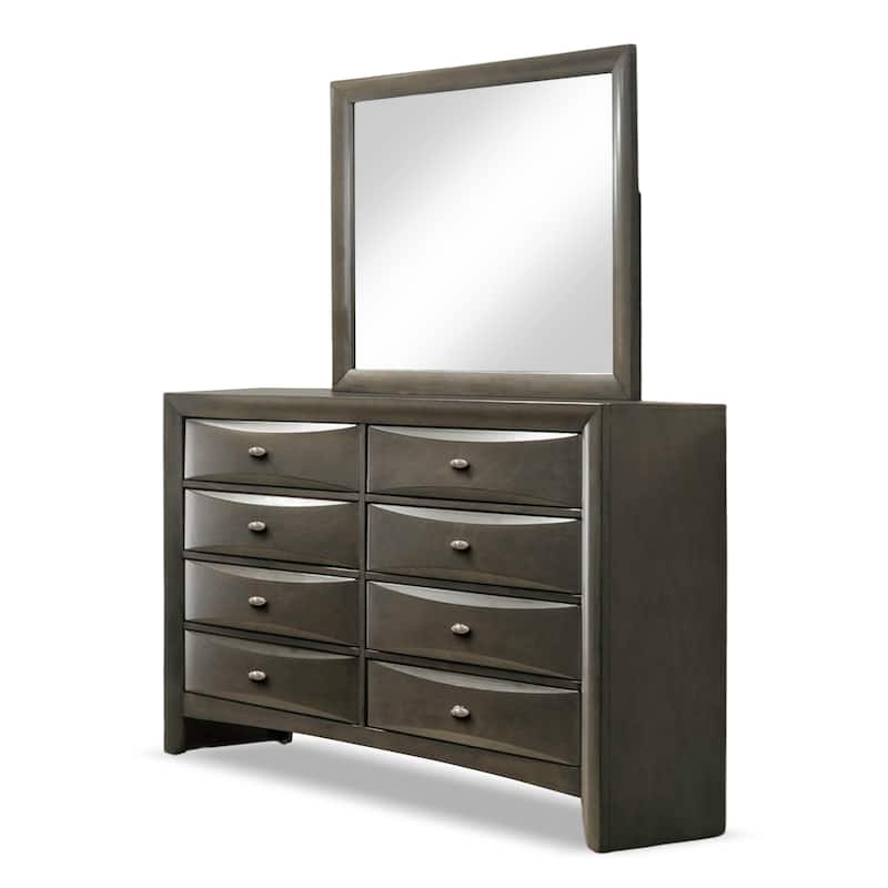 Furniture of America Brent 6-Piece Wood Platform Bedroom Set with Drawers and Bookcase Headboard