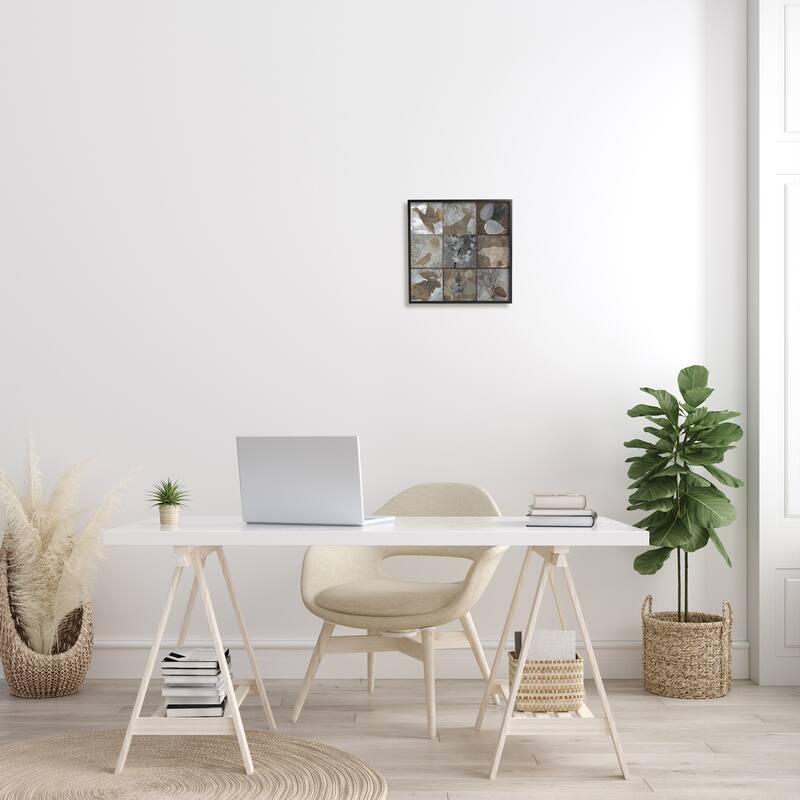 Stupell Rustic Woodland Animal Square Collage Brown Grey Forest Framed Wall Art - Silver