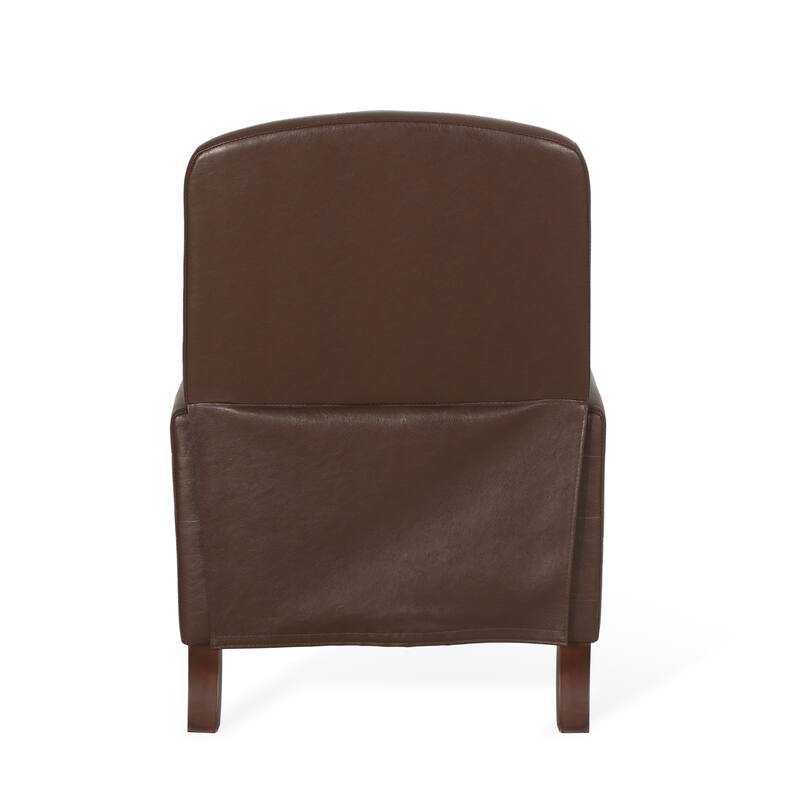 Roomfitters Dark Brown PU Leather Recliner Chair with Rivets, Comfortable Recliner for Living Room