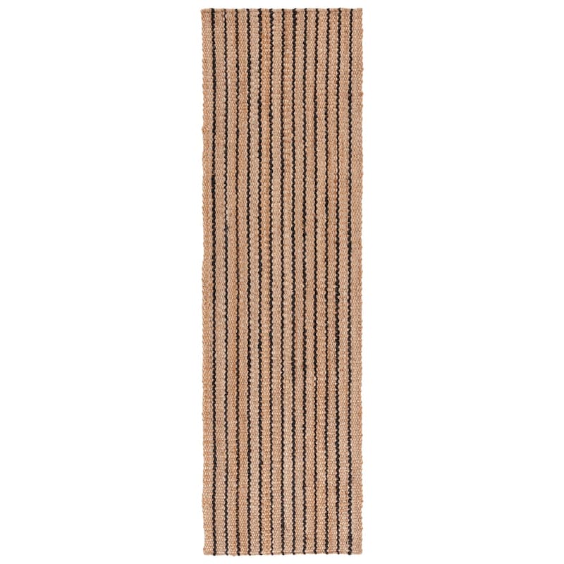SAFAVIEH Palm Beach Rubie Contemporary Jute Rug - 2'3" x 8' Runner - Natural/Black