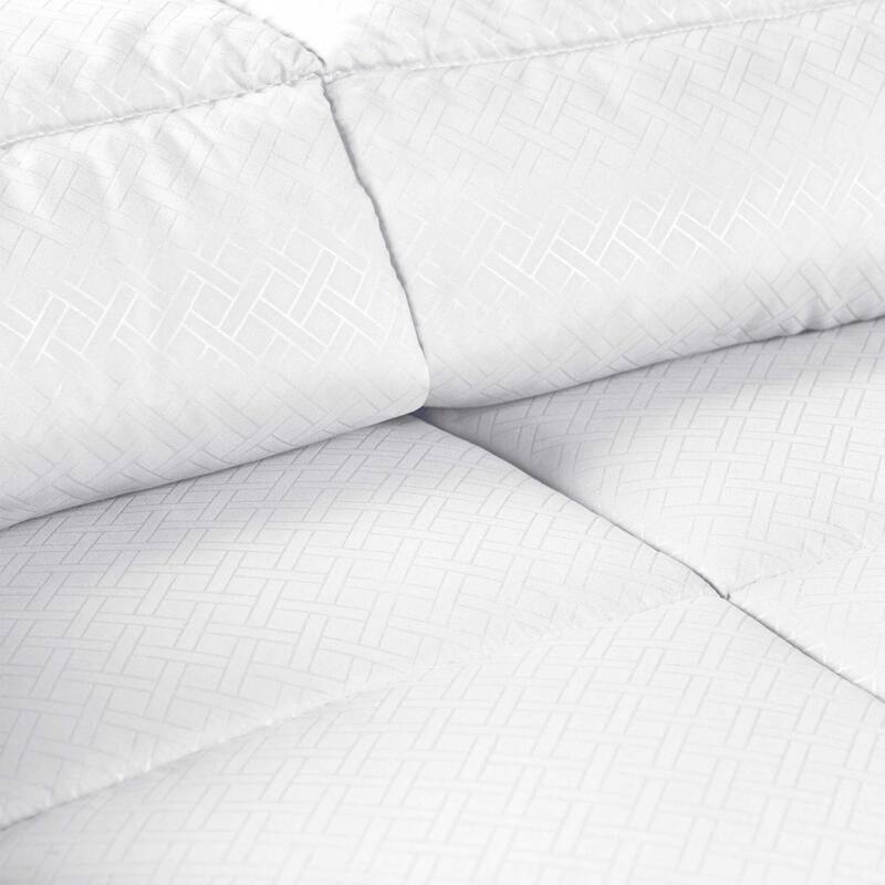 Superior Monochrome Basketweave Microfiber Down Alternative Comforter
