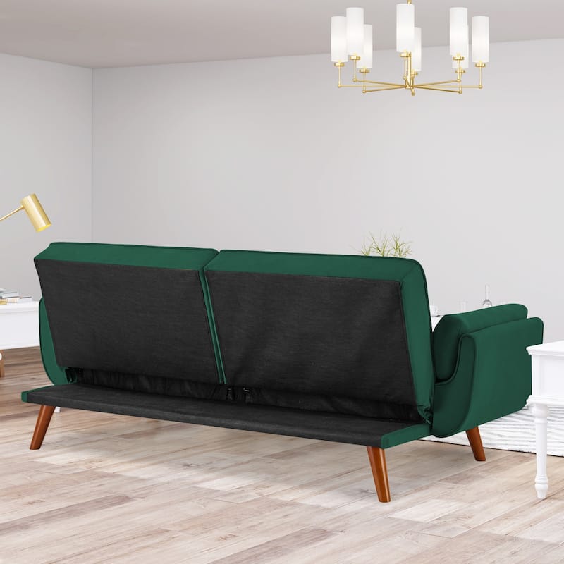 Futon Sofa Bed, Convertible Sleeper Couch with Pillows, Foldable Loveseat Furniture for Living Room
