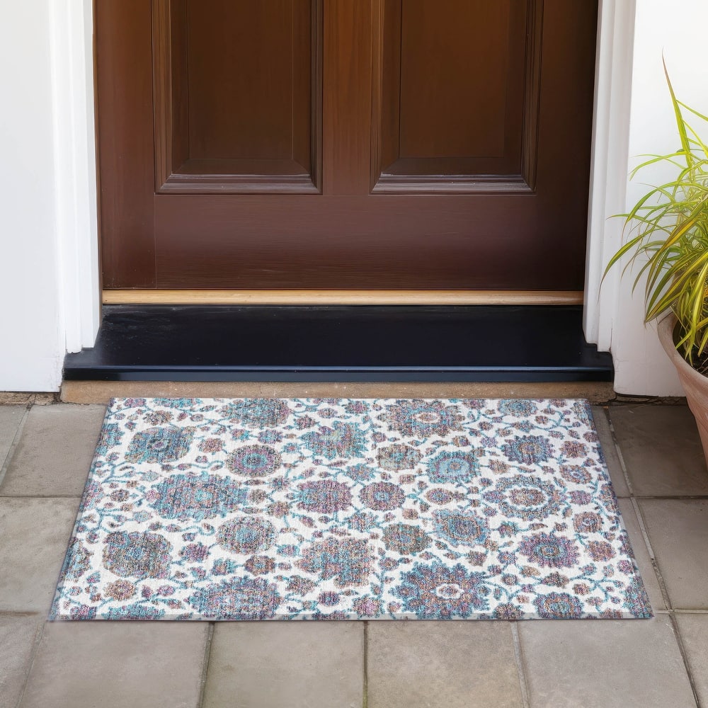 Machine Washable Indoor/Outdoor Traditional Farmhouse Chantille Rug