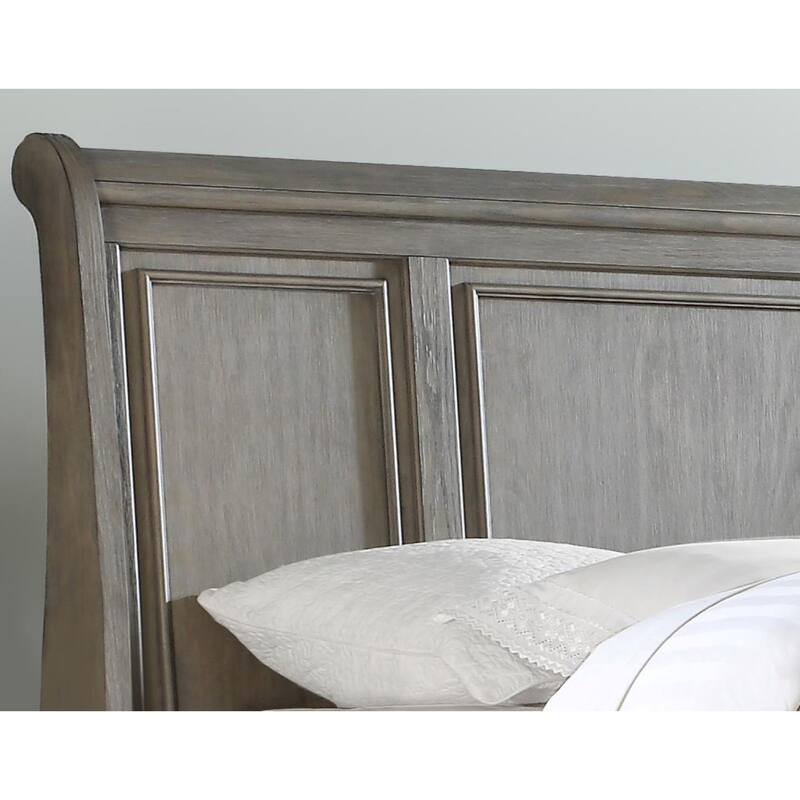 Queen Size Antique Gray Storage Bed with Drawers